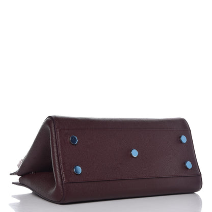 Saint Laurent Grained Calfskin Small Cabas Rive Gauche Amaranto 11 of 15