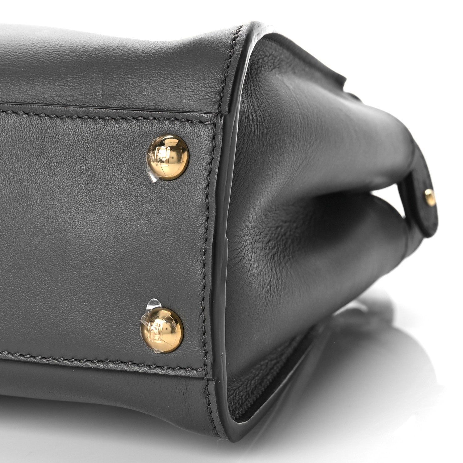 Fendi Vitello Seta Chenille FF Mini Peekaboo Iconic Satchel Anthracite Asfalto 7 of 11