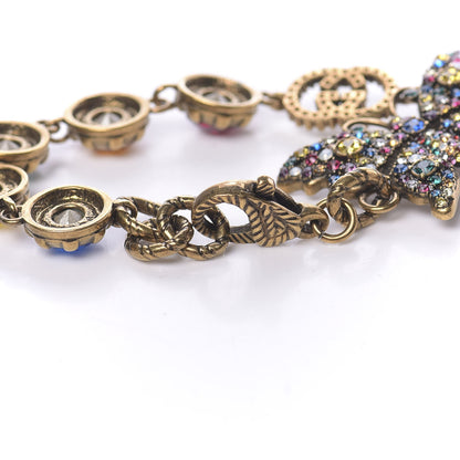 Gucci Crystal Butterfly Bracelet Aged Gold Multicolor 4 of 6