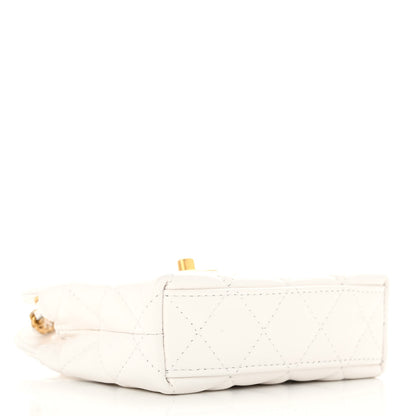 Chanel Shiny Aged Calfskin Quilted Mini Nano Kelly Shopper White 4 of 11