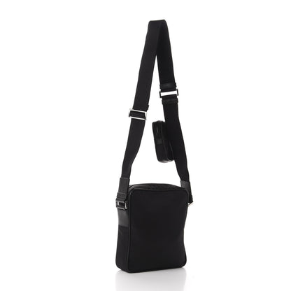 Prada Tessuto Nylon Saffiano Pocket Messenger Shoulder Bag Black 3 of 11