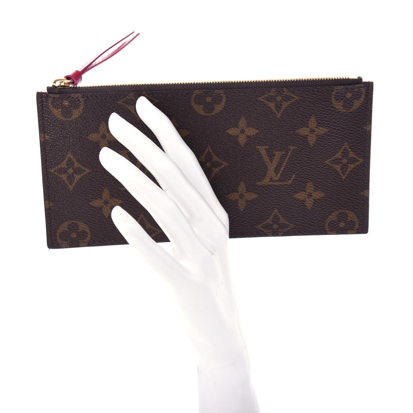 Monogram Felicie Chain Wallet Zippered Insert Fuchsia