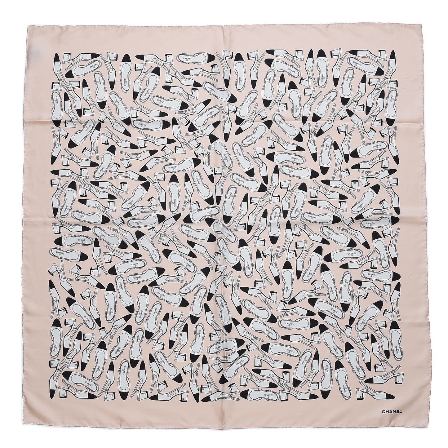 Silk CC Shoes Scarf Beige