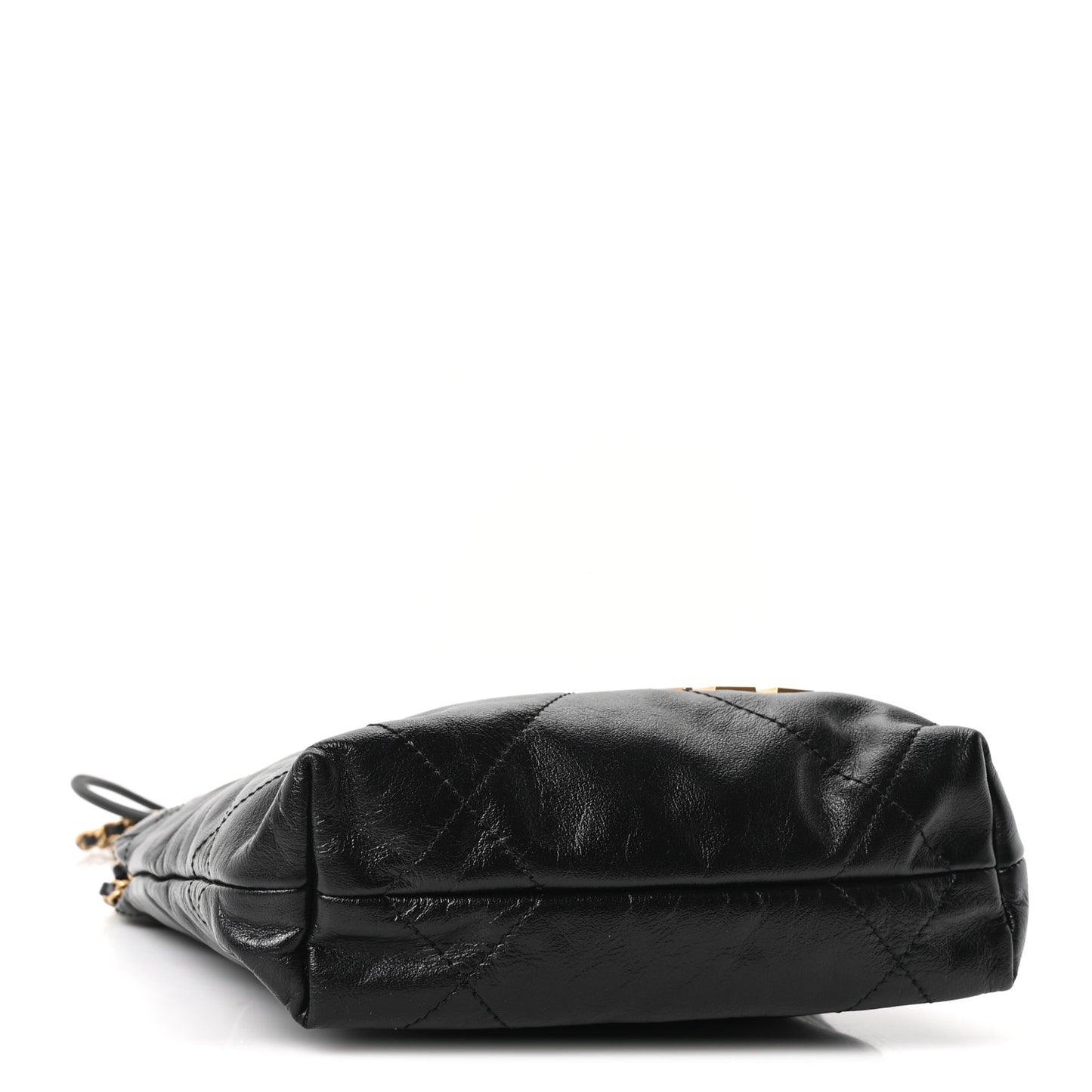 Shiny Calfskin Quilted Mini Chanel 22 Black