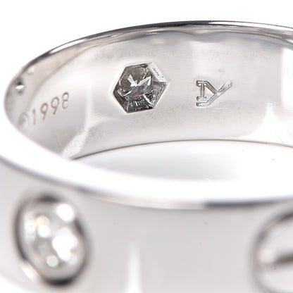 Cartier 18K White Gold 3 Diamond 5.5mm LOVE Ring 52 6 5 of 6