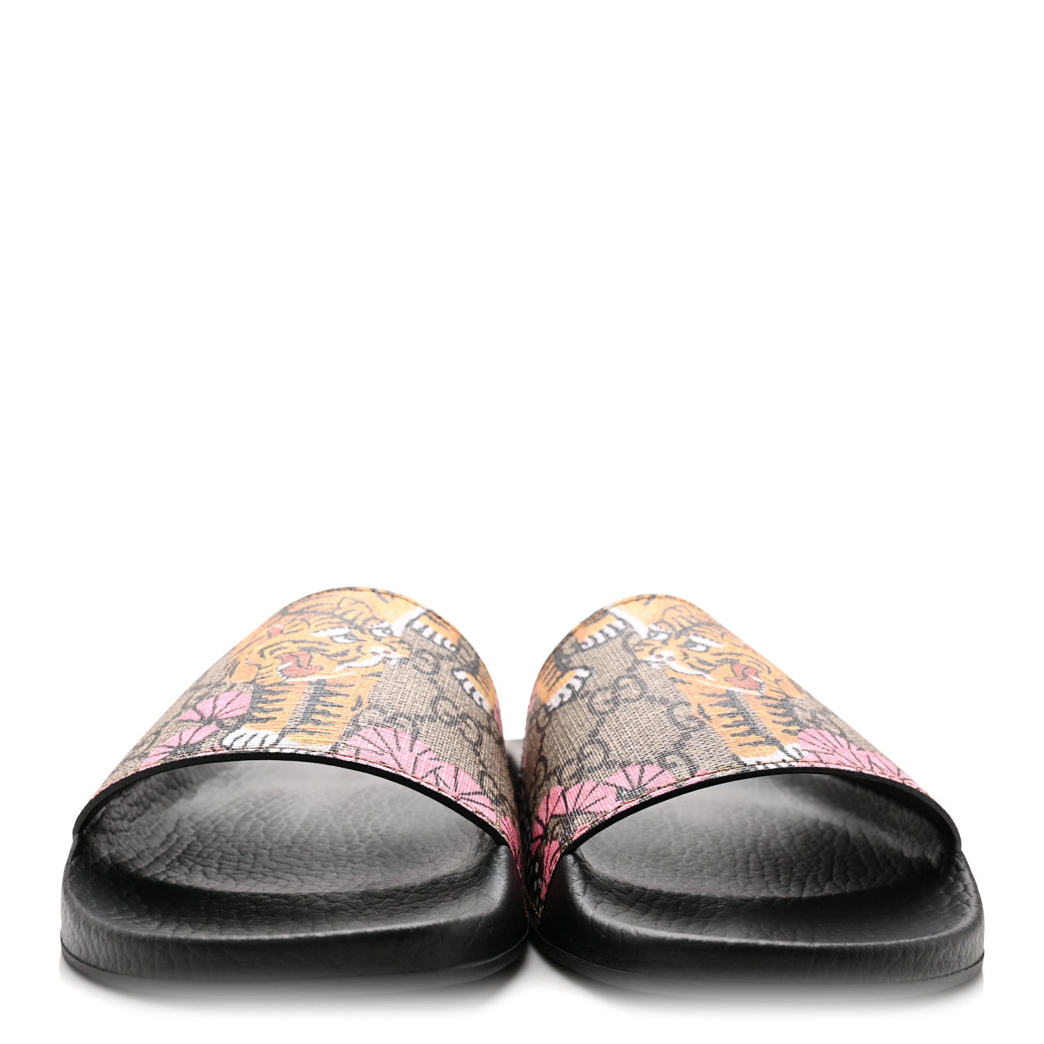 Gucci GG Supreme Monogram Bengal Slide Sandals 38 Beige Pink 2 of 10