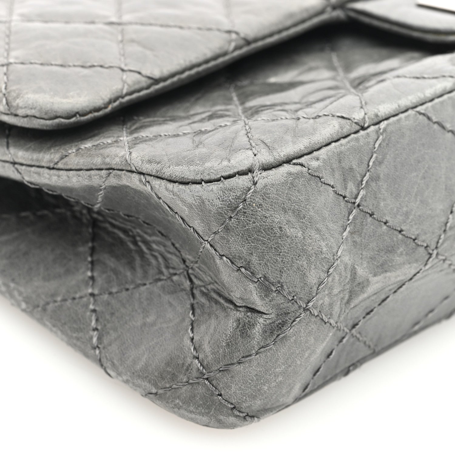 Chanel Aged Calfskin Quilted 50th Anniversary 2.55 Reissue 225 Flap Grey 10 of 11