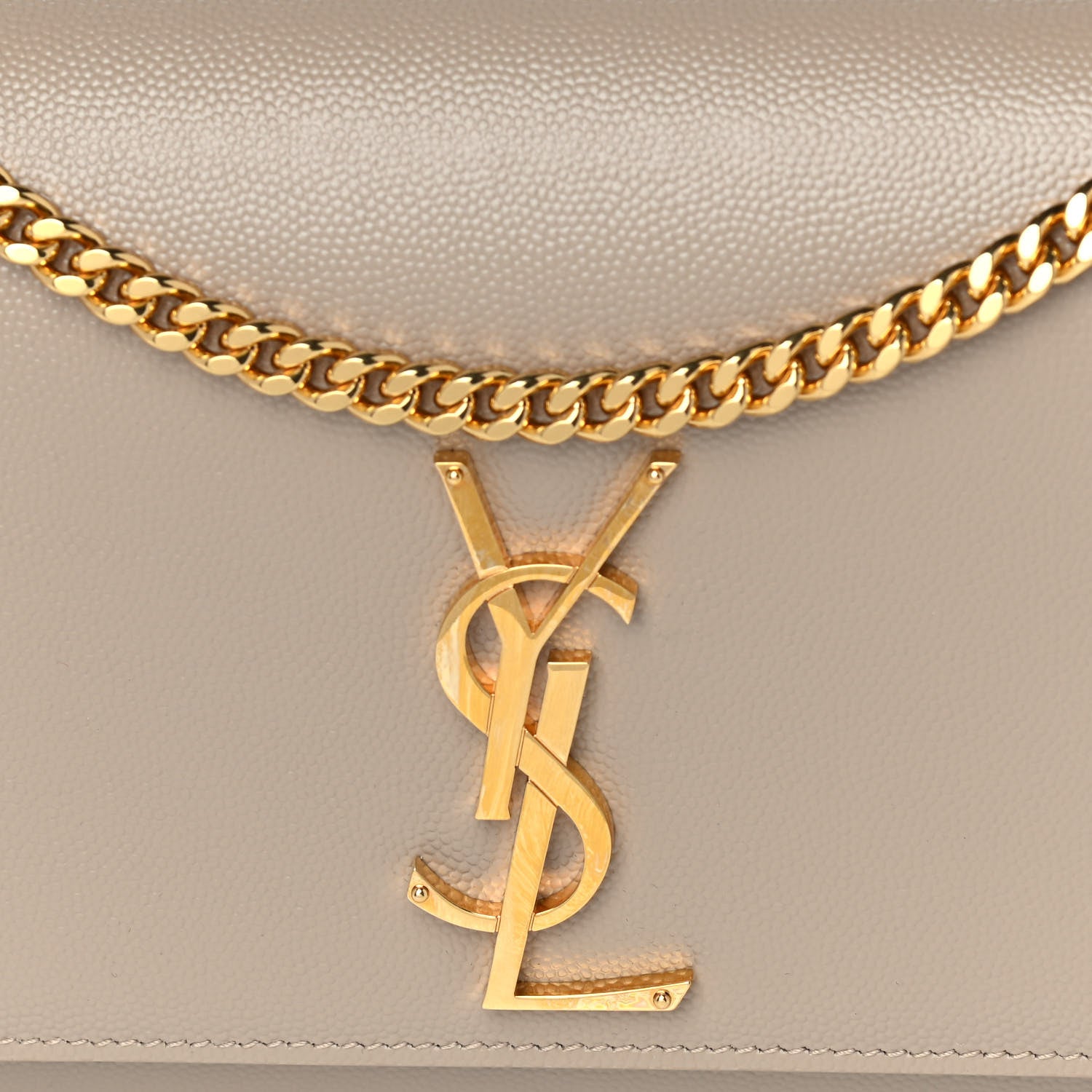 Saint Laurent Grain De Poudre Medium Monogram Kate Satchel Dark Beige 6 of 11