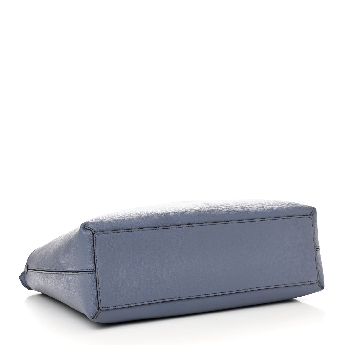 Calfskin Haymarket Check Small Reversible Tote Slate Blue