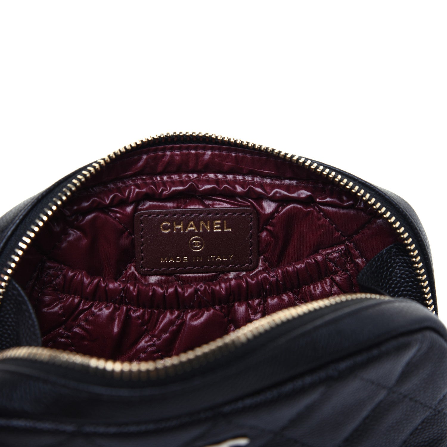 Chanel Caviar Quilted Small Curvy Pouch Cosmetic Case Black 8 of 11