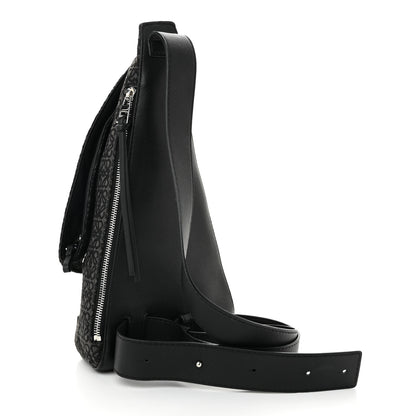 Loewe Jacquard Anagram Calfskin Anton Sling Anthracite Black 3 of 12