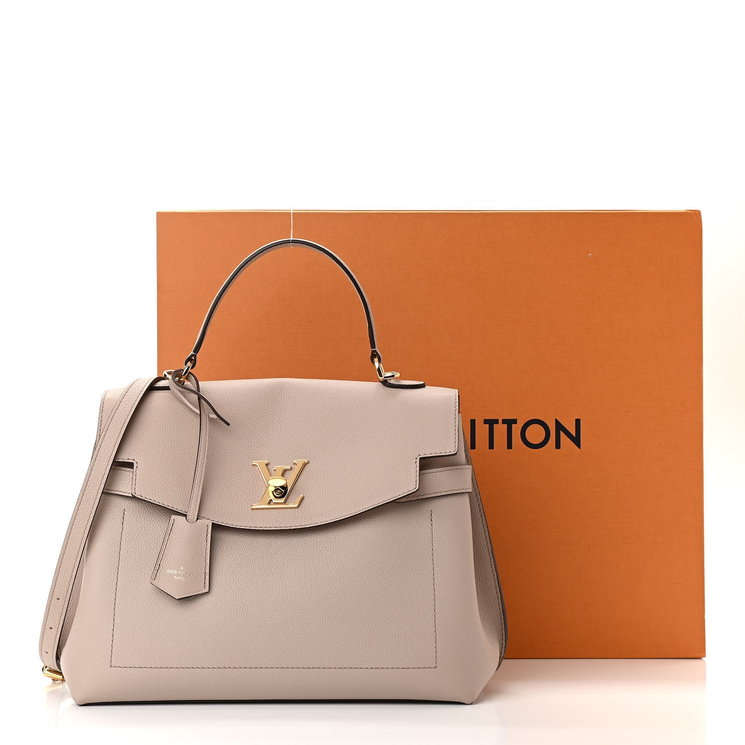 Louis Vuitton Soft Calfskin Lockme Ever MM Greige 10 of 10