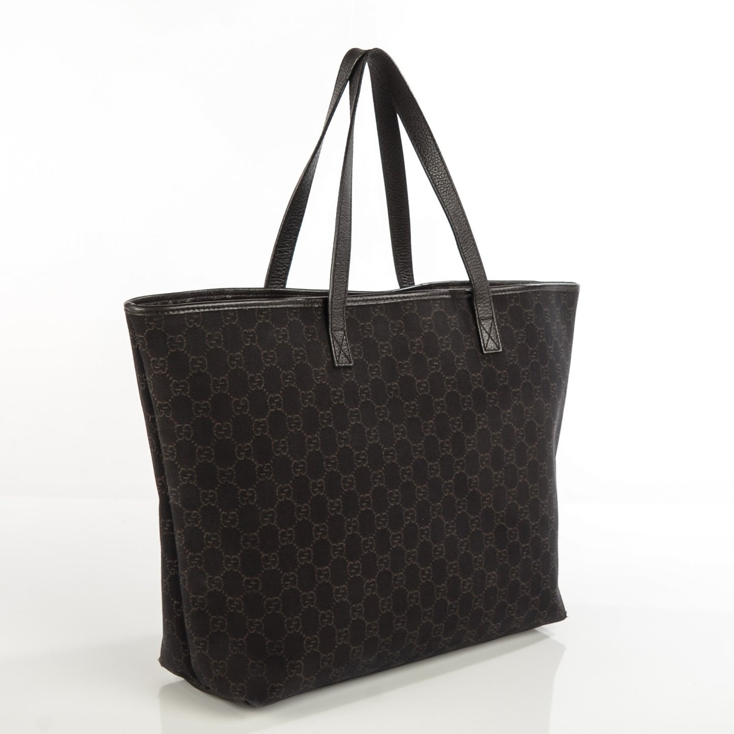 Monogram Denim Large Tote Brown