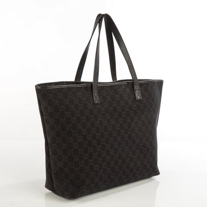 Gucci Monogram Denim Large Tote Brown 3 of 8