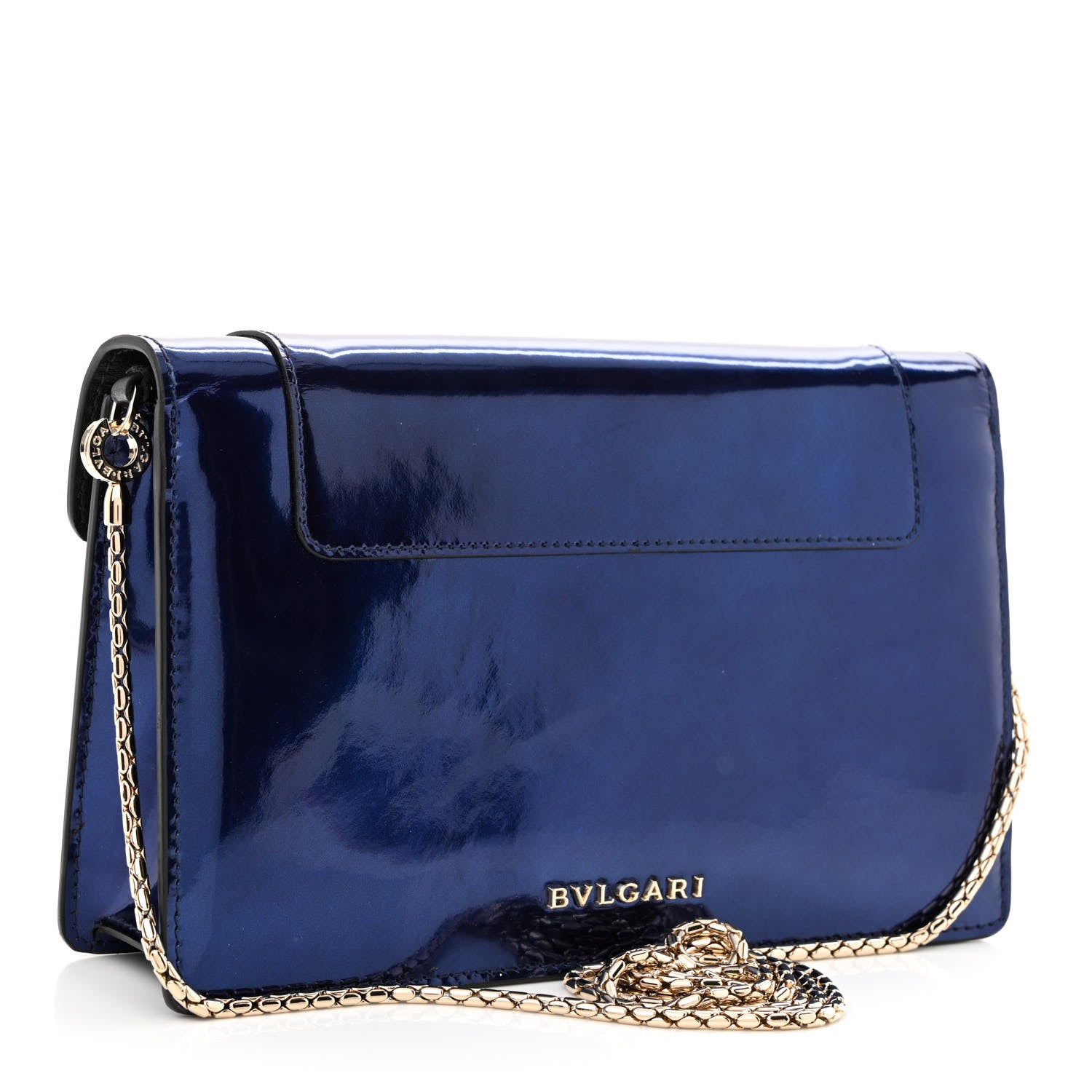 Bulgari Metallic Serpenti Forever Chain Wallet Dark Blue 3 of 11