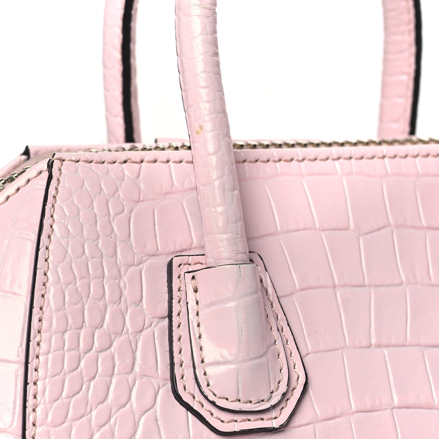 Givenchy Calfskin Crocodile Embossed Mini Antigona Pink 11 of 12