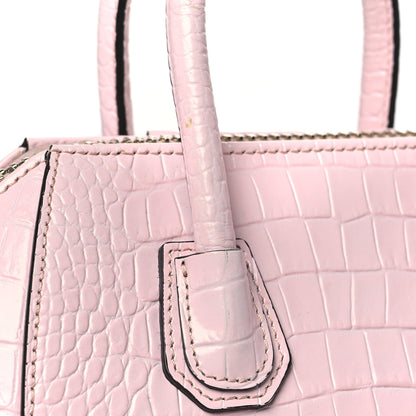 Givenchy Calfskin Crocodile Embossed Mini Antigona Pink 11 of 12