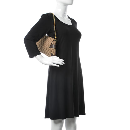 Gucci Monogram Horsebit Clutch Dark Brown 2 of 7