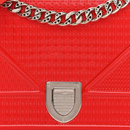 Christian Dior Patent Micro-Cannage Medium Diorama Flap Bag Red 8 of 10