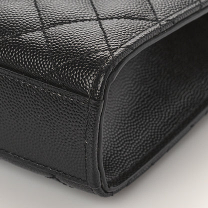 Saint Laurent Grain De Poudre Textured Mixed Matelasse Triquilt Small Monogram Satchel Black 9 of 9