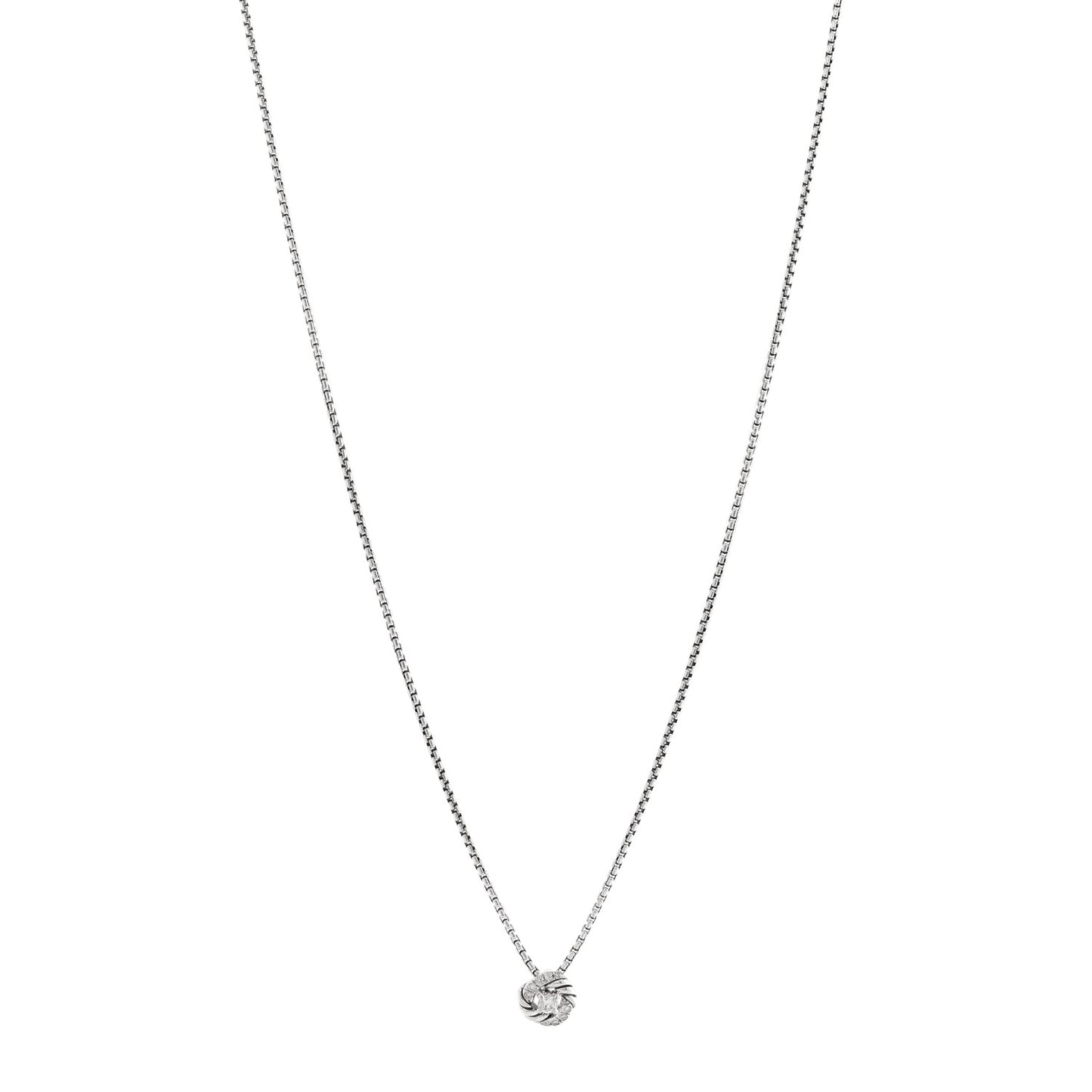 Sterling Silver Diamond 8mm Petite Infinity Pendant Necklace