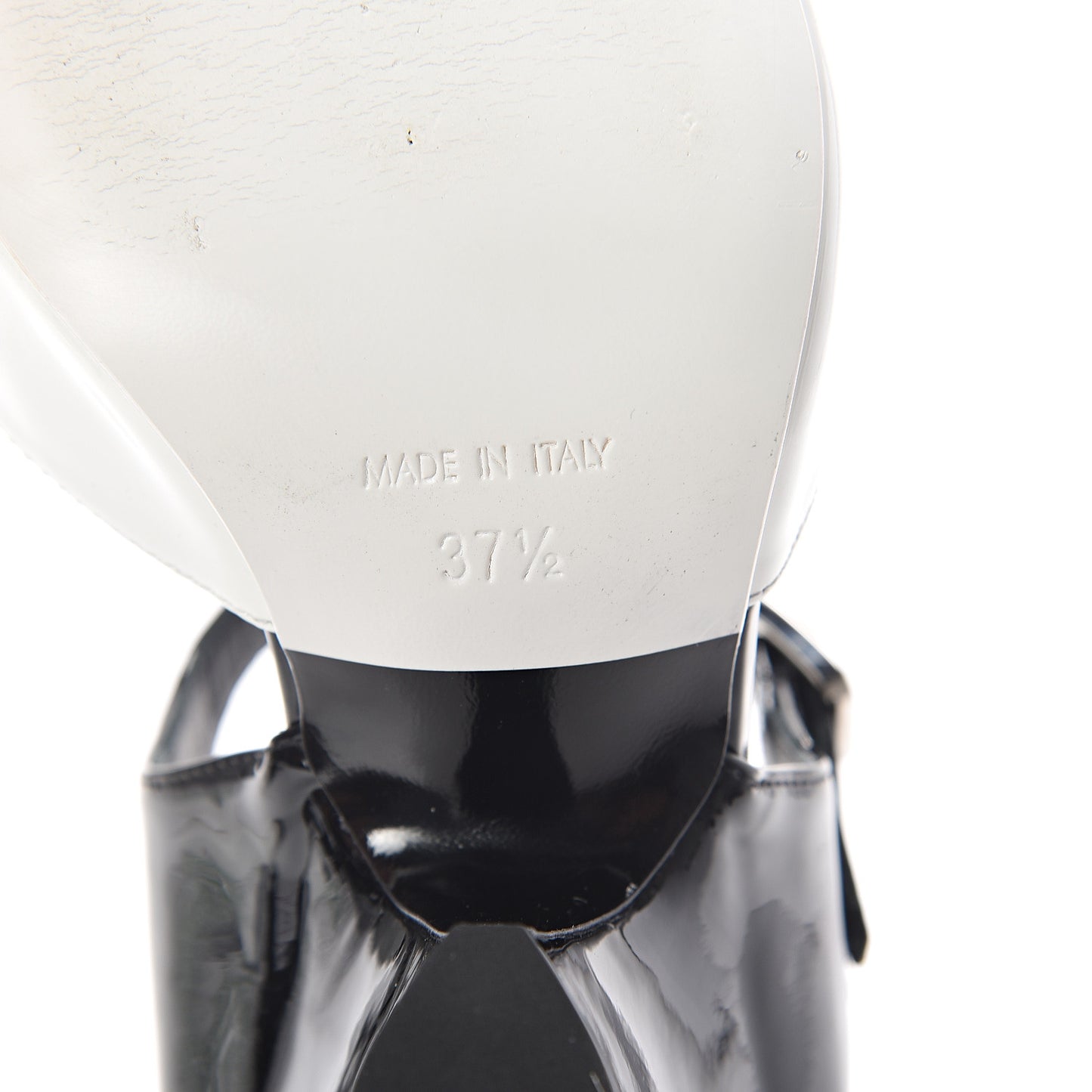 Patent Calfskin CC Pumps 37.5 White Black