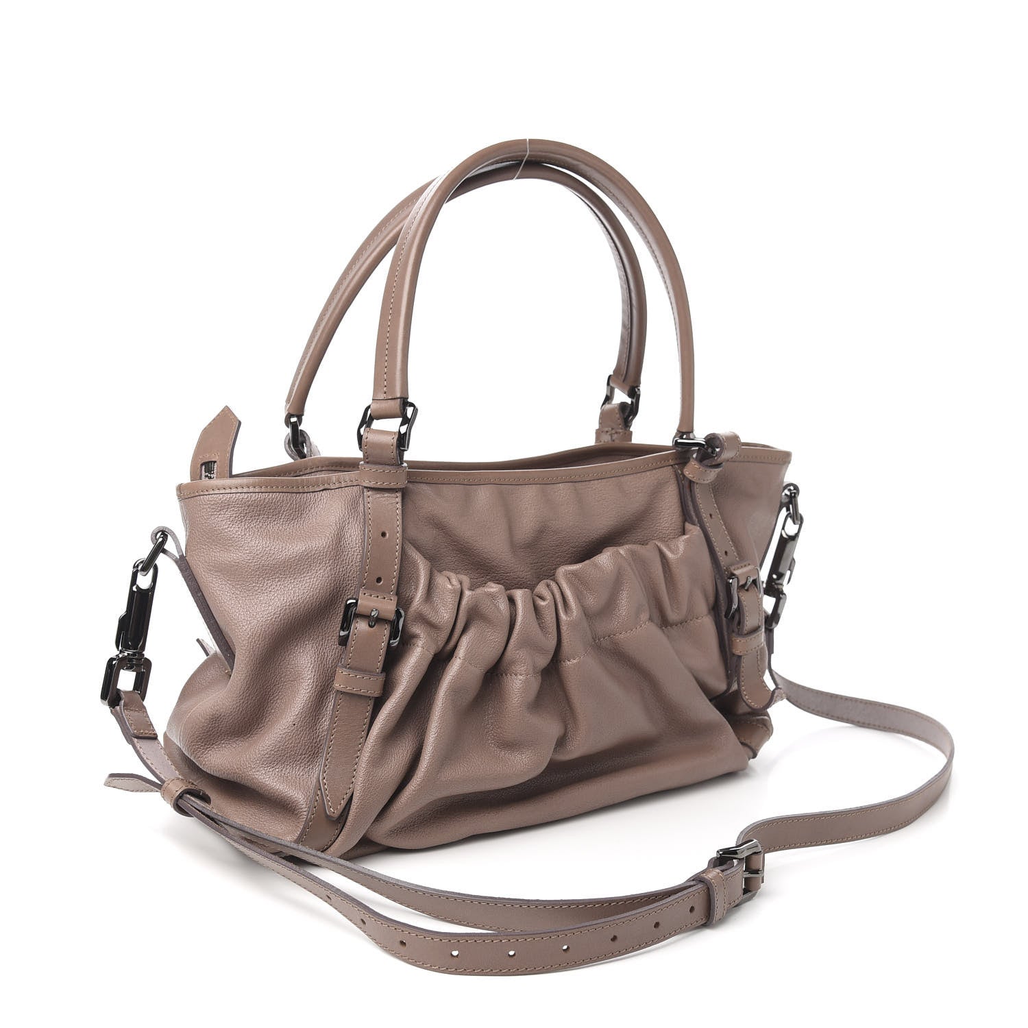 Burberry Calfskin Farrar Drawstring Tote Beige 2 of 10