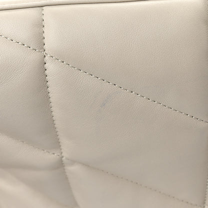 Saint Laurent Lambskin Quilted Medium Loulou Puffer Monogram Chain Satchel Blanc Vintage 11 of 11