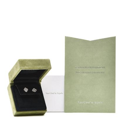 Van Cleef & Arpels 18K White Gold Diamond Sweet Alhambra Earrings 6 of 6