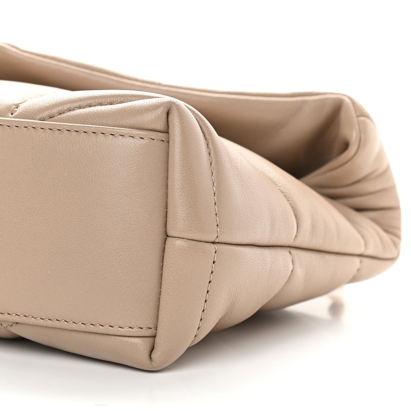 Lambskin Quilted Toy Loulou Puffer Monogram Chain Satchel Nude Powder