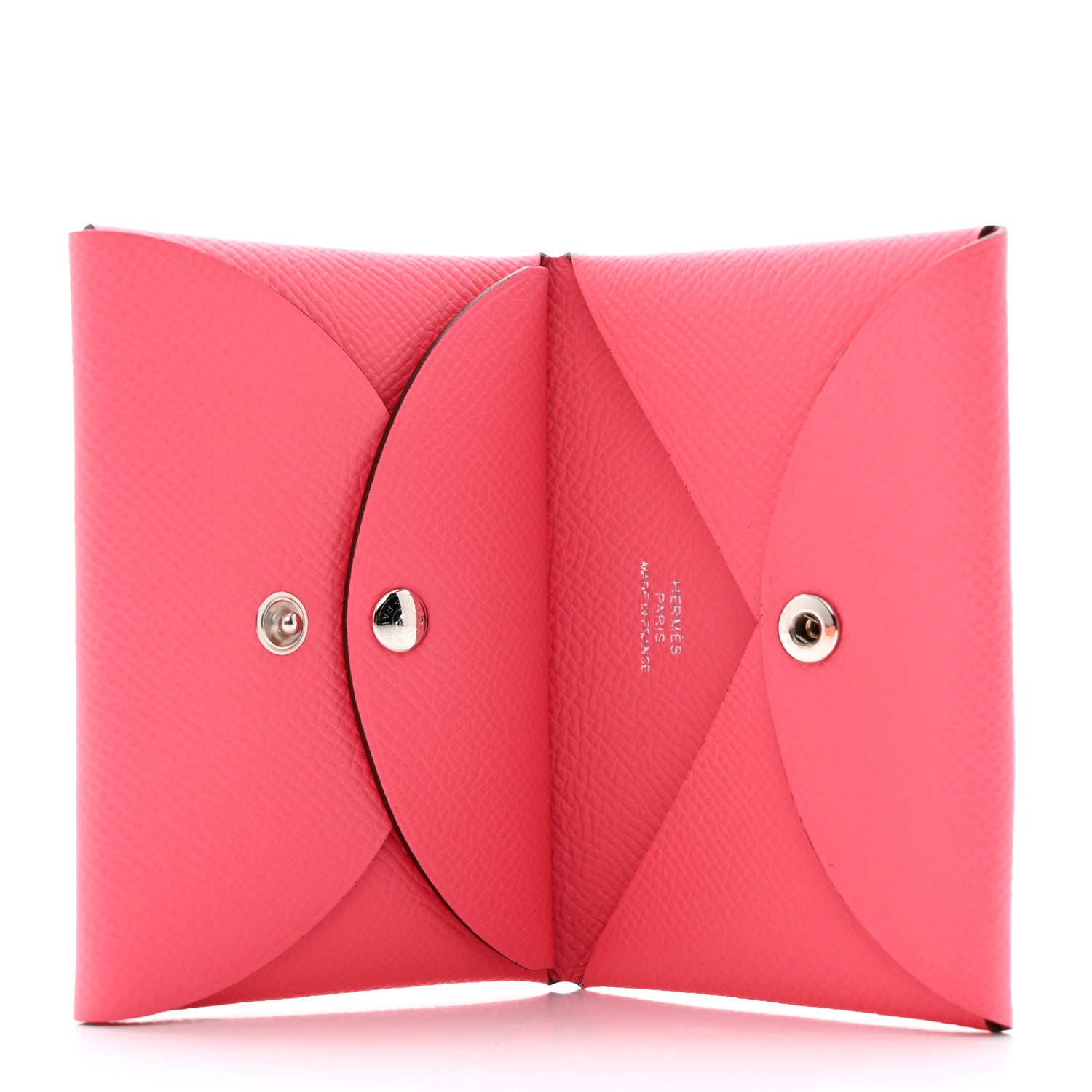 Hermes Epsom Calvi Duo Card Case Rose Azalee 5 of 8