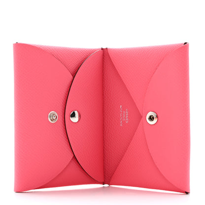 Hermes Epsom Calvi Duo Card Case Rose Azalee 5 of 8