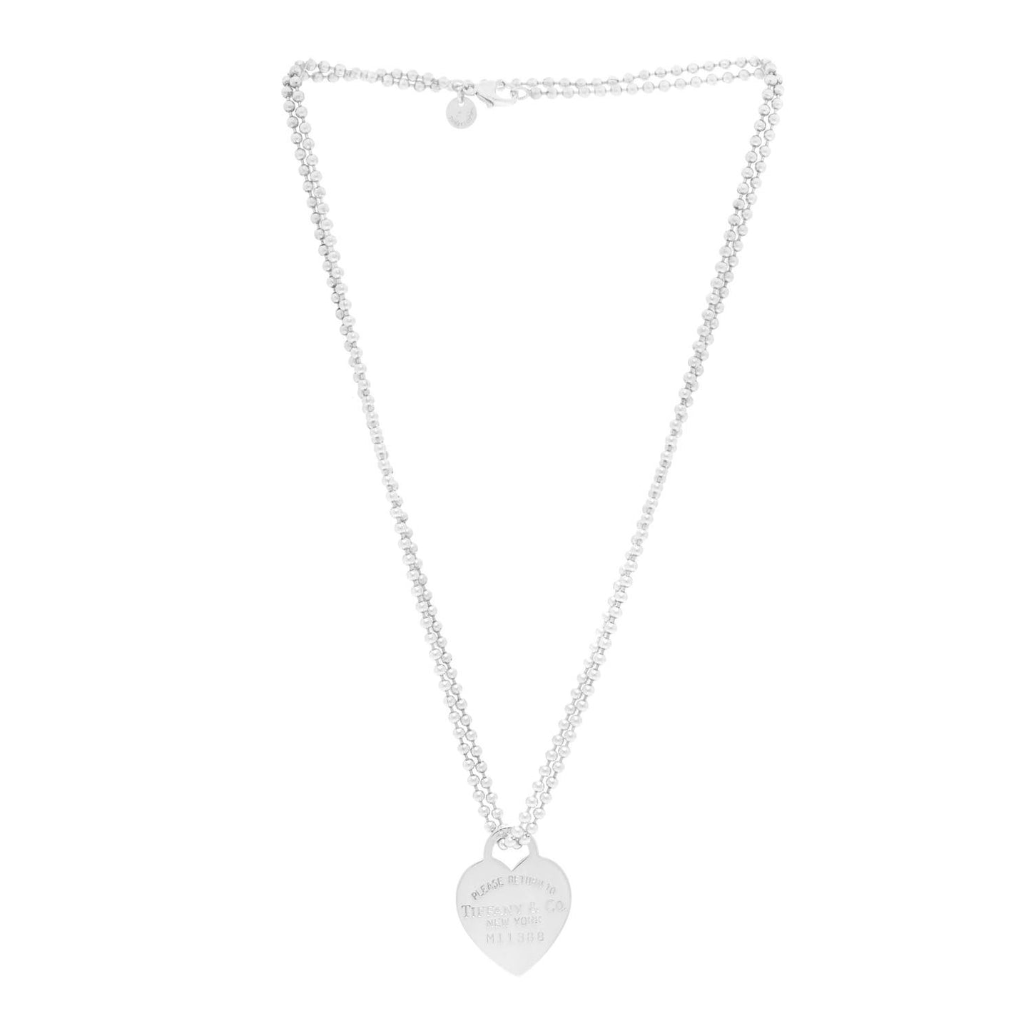 Sterling Silver Long Return to Tiffany Heart Pendant Necklace