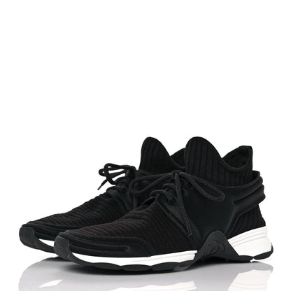 Chanel Stretch Fabric Womens CC Sneakers 39 Black 3 of 9