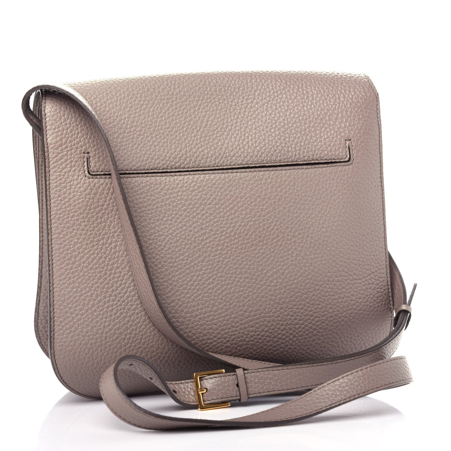Grained Calfskin Large T Clasp Tara Crossbody Bag Silk Taupe