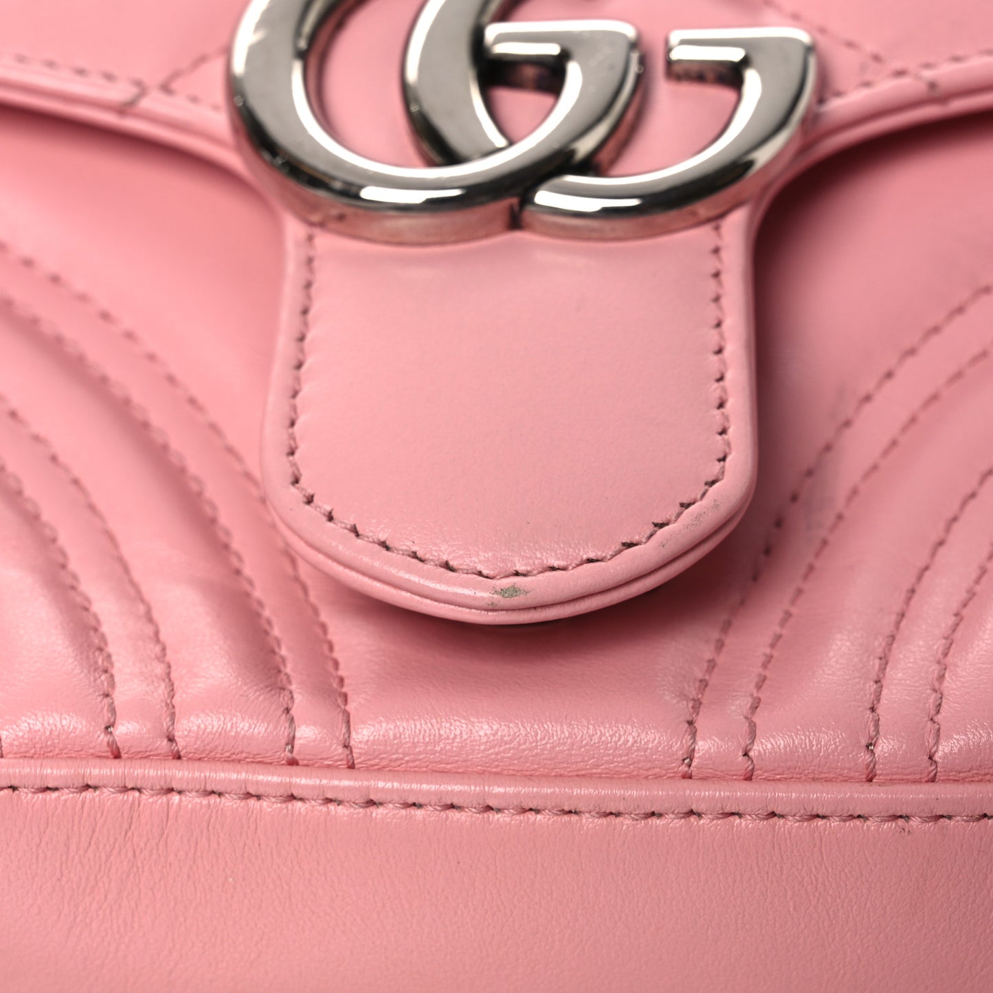 Calfskin Matelasse Mini GG Marmont Top Handle Shoulder Bag Wild Rose