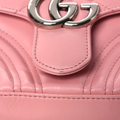 Gucci Calfskin Matelasse Mini GG Marmont Top Handle Shoulder Bag Wild Rose 12 of 17