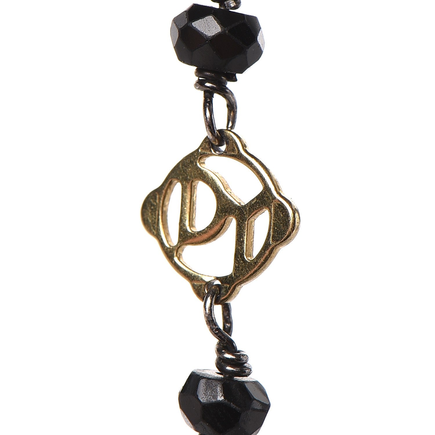 David Yurman Sterling Silver 18K Yellow Gold Hematine Black Onyx Rubelite Bijoux Necklace 4 of 7