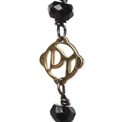David Yurman Sterling Silver 18K Yellow Gold Hematine Black Onyx Rubelite Bijoux Necklace 4 of 7