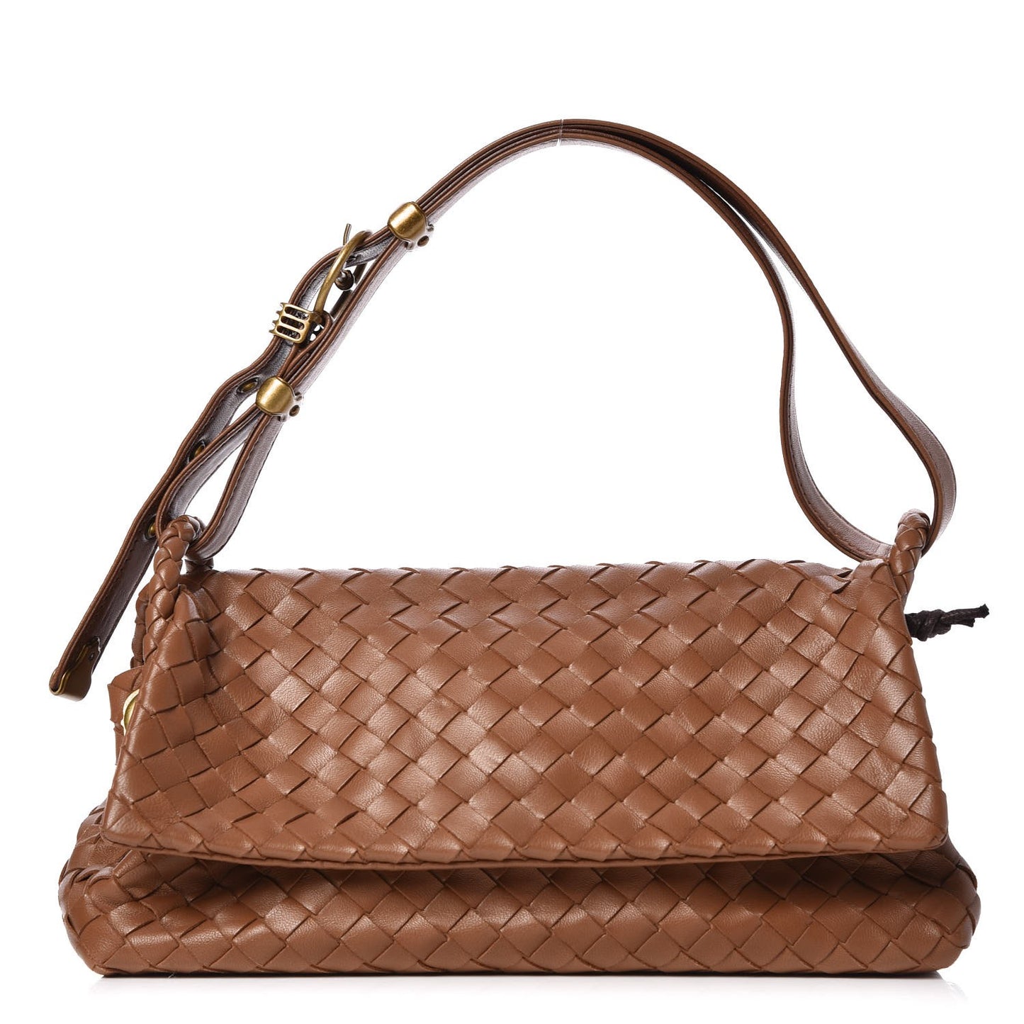 Nappa Intrecciato Messenger Crossbody Brown