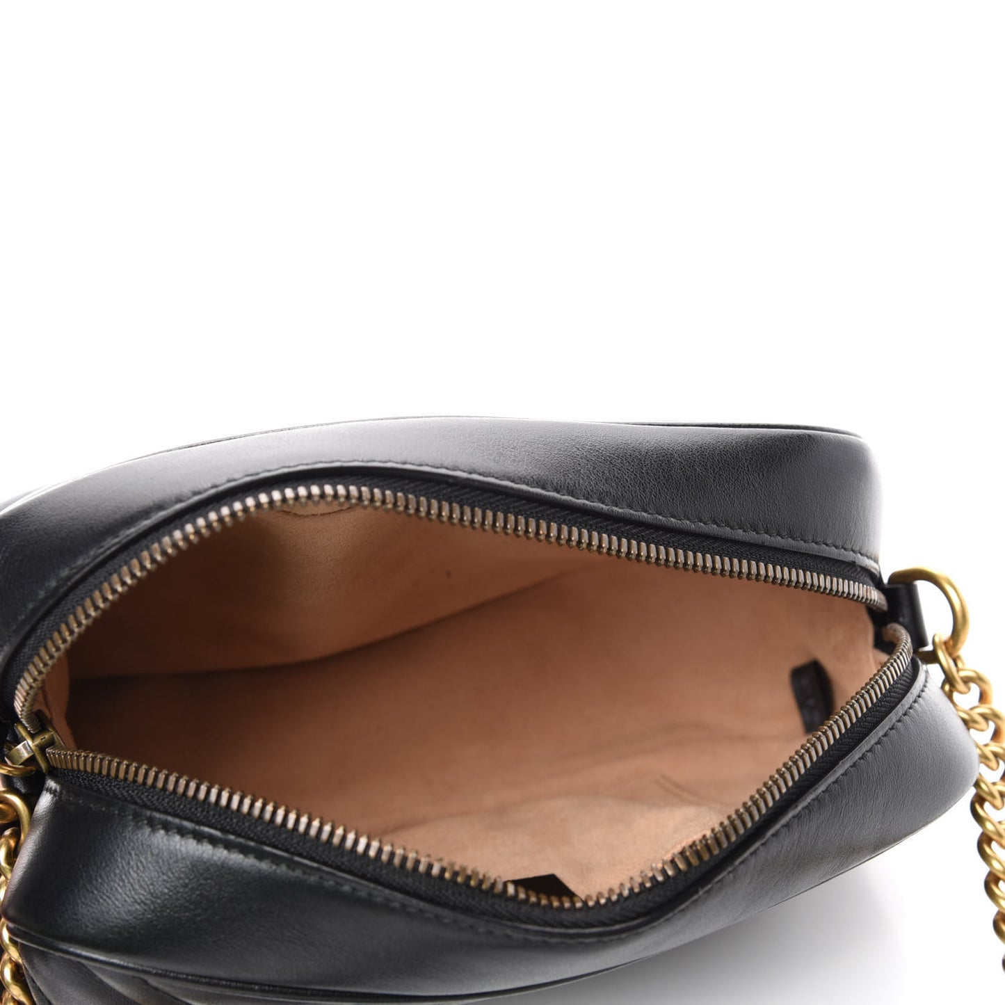 Calfskin Matelasse Small GG Marmont Chain Shoulder Bag Black