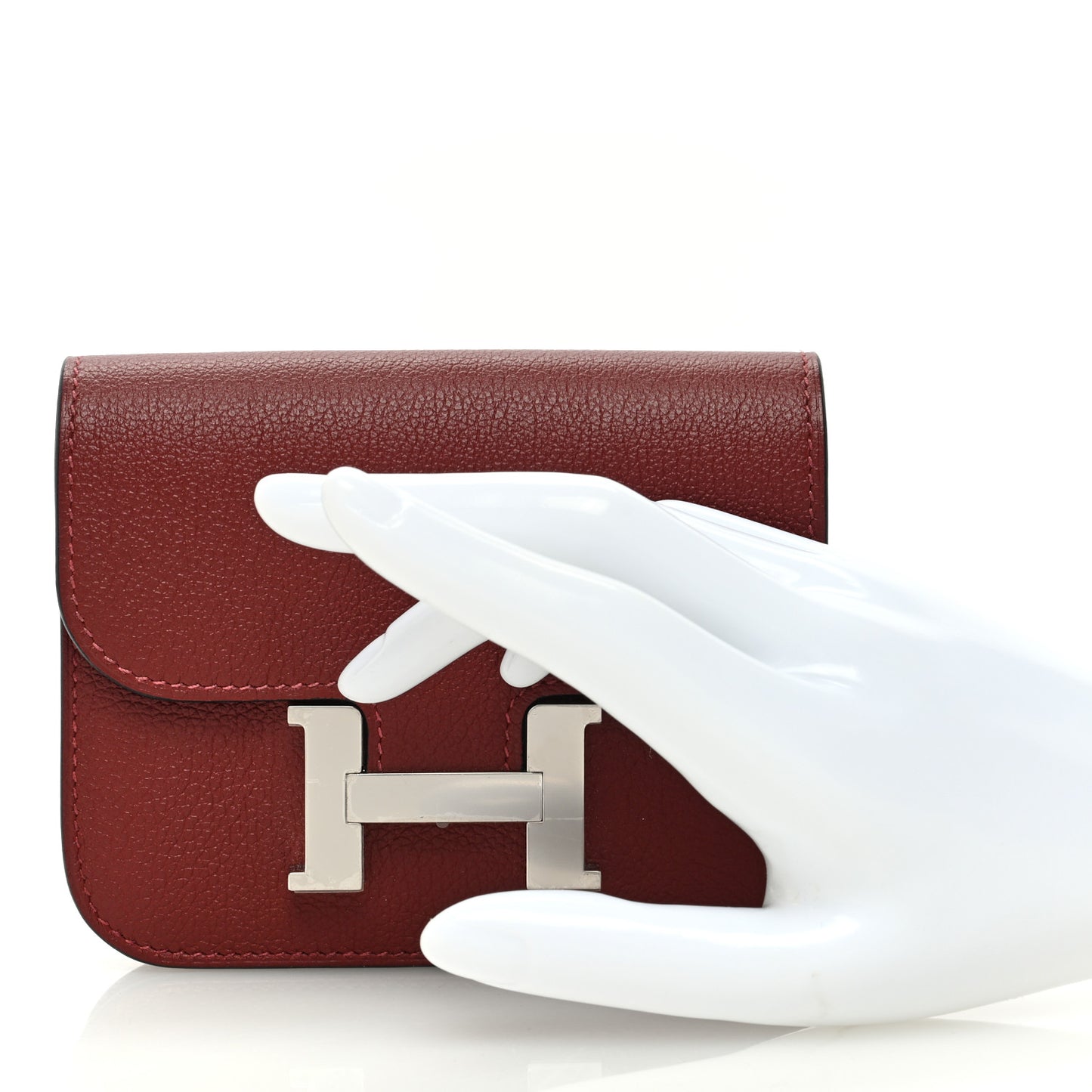 Evercolor Bi-Color Constance Slim Wallet Rouge H Rose Azalee
