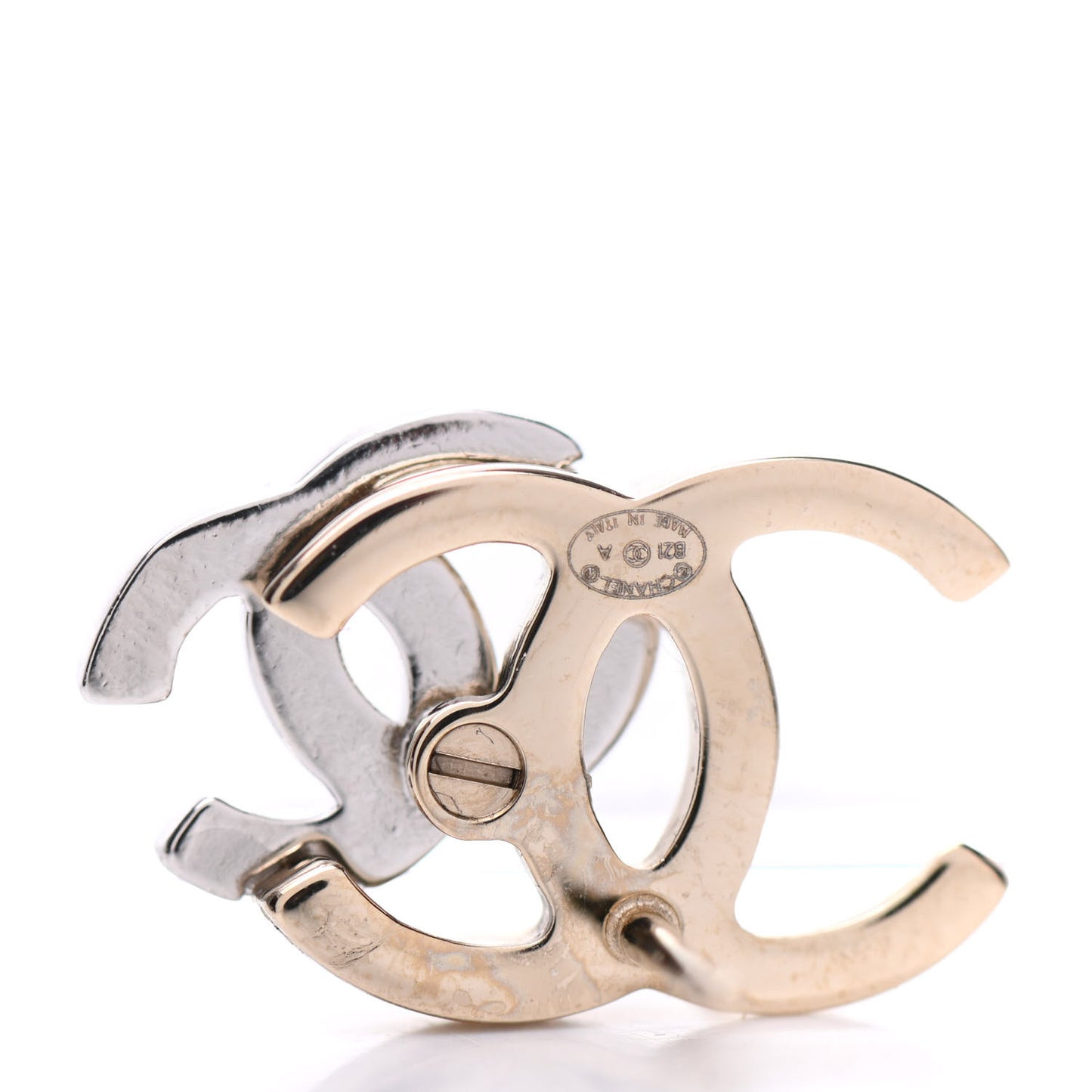 Crystal Double CC Earrings Gold Silver