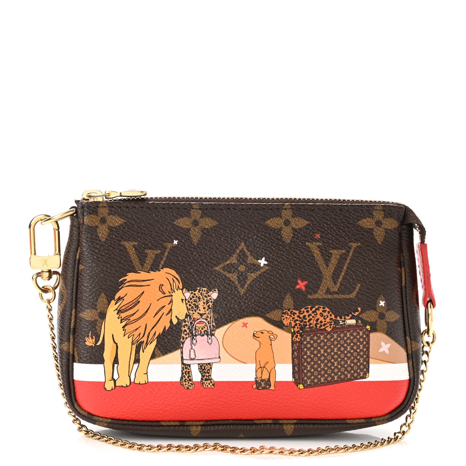 Louis Vuitton Monogram 2018 Christmas Animation Mini Cats Pochette Accessories 1 of 8