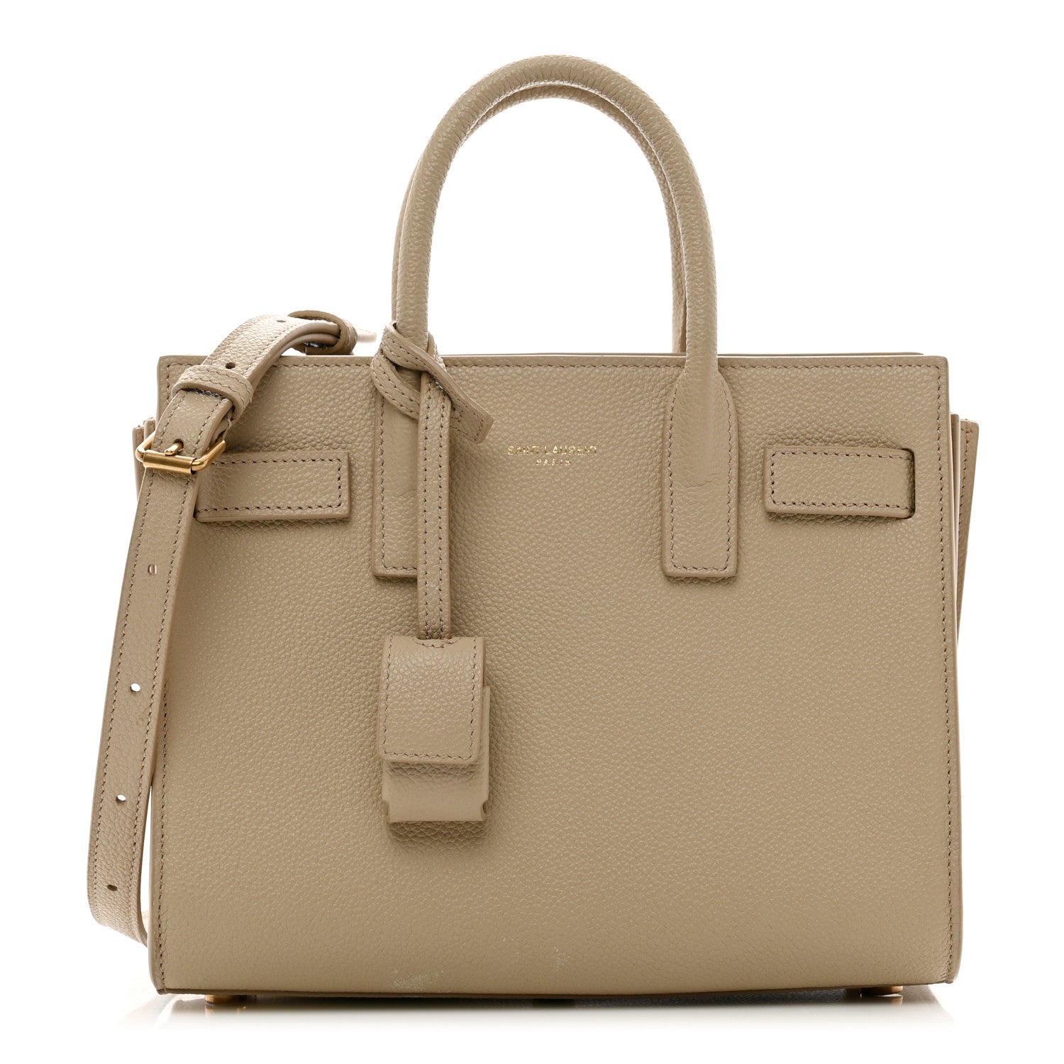 Saint Laurent Grained Calfskin Nano Sac De Jour Sea Salt 1 of 12