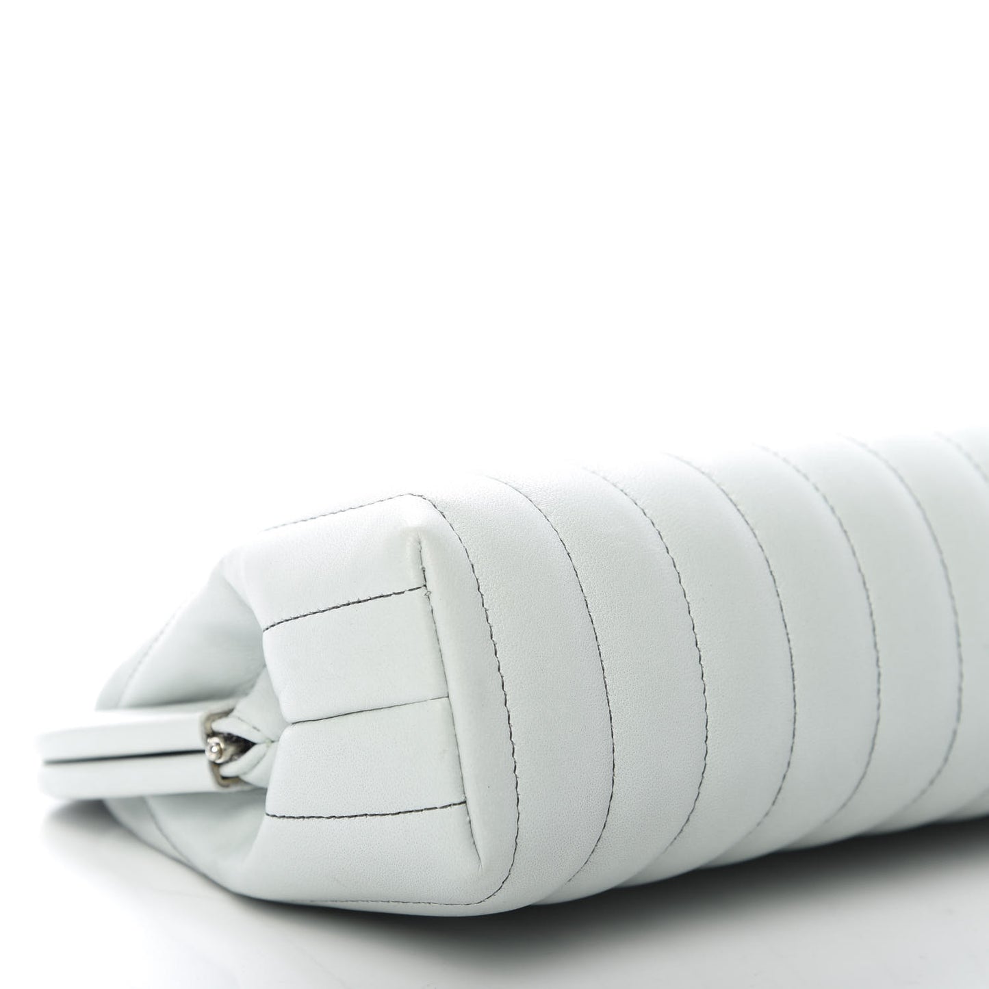 Lambskin Vertical Quilted Mademoiselle Clutch Light Green