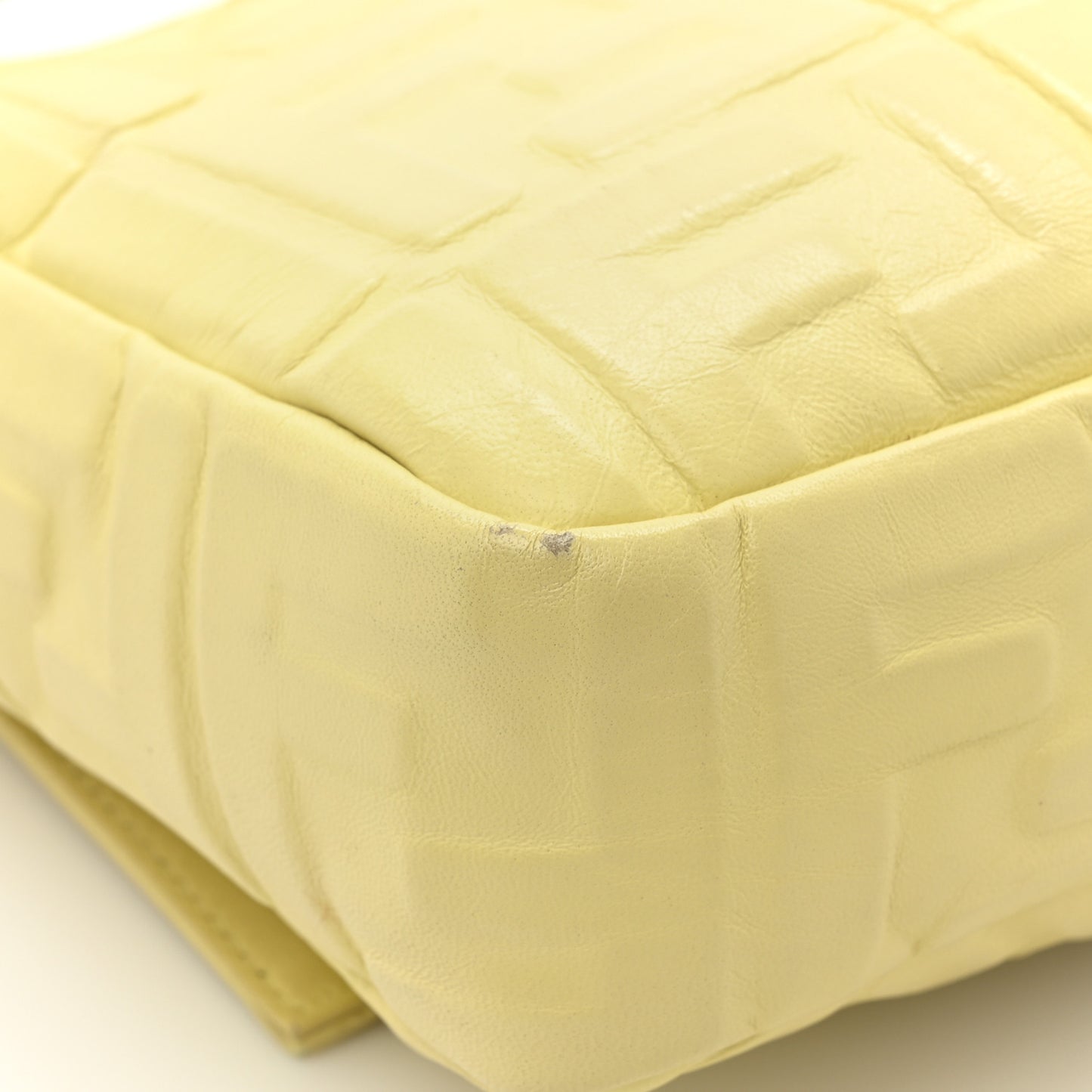 Nappa FF 1974 Embossed Large Baguette Banana