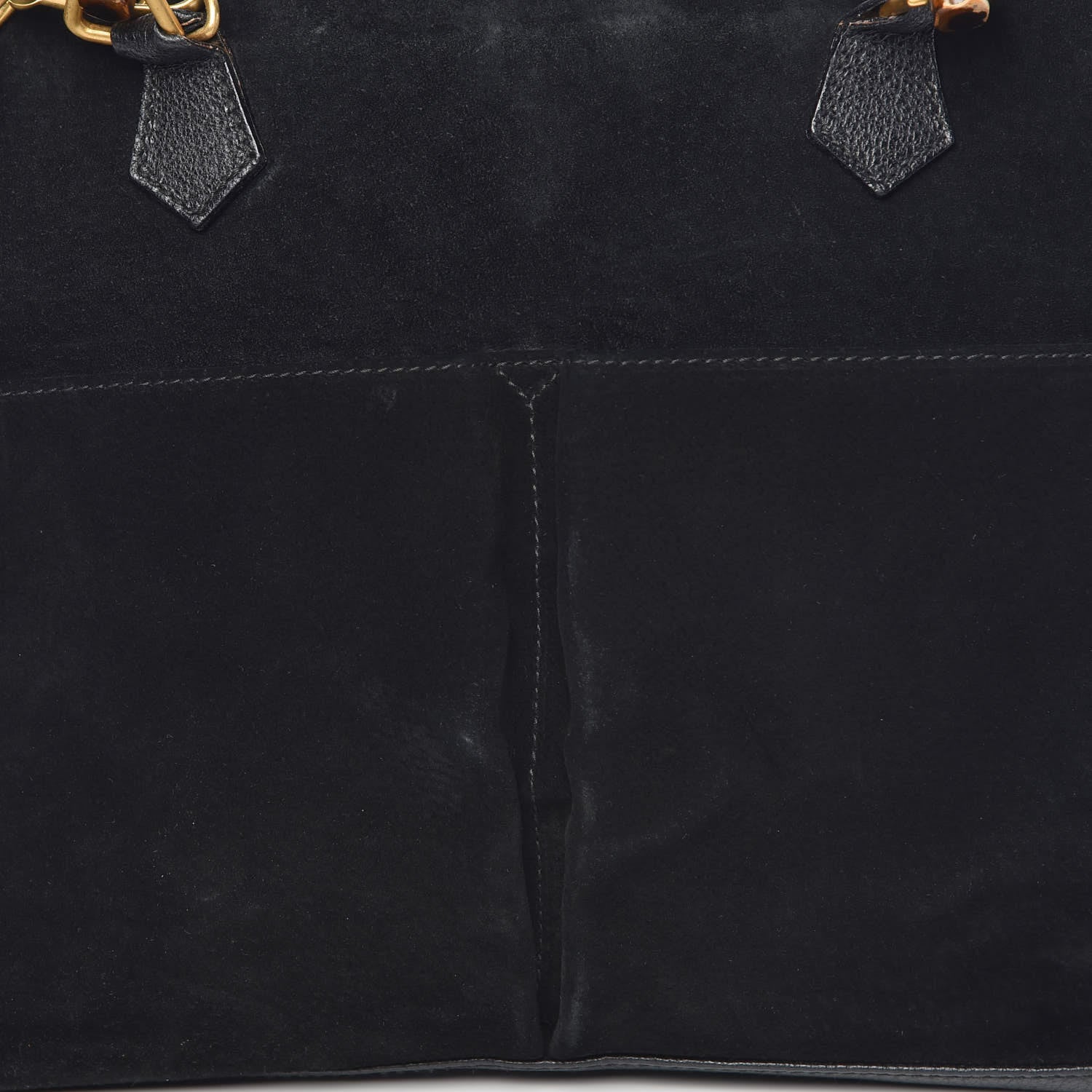 Gucci Suede Bamboo Top Handle Bag Black 10 of 22