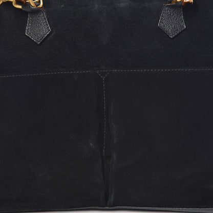 Gucci Suede Bamboo Top Handle Bag Black 10 of 22