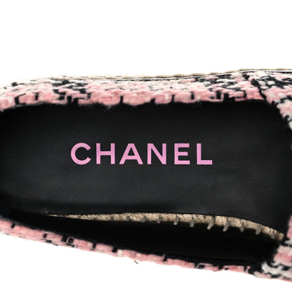 Chanel Tweed Lambskin CC Espadrilles 36 Pink Black 8 of 10